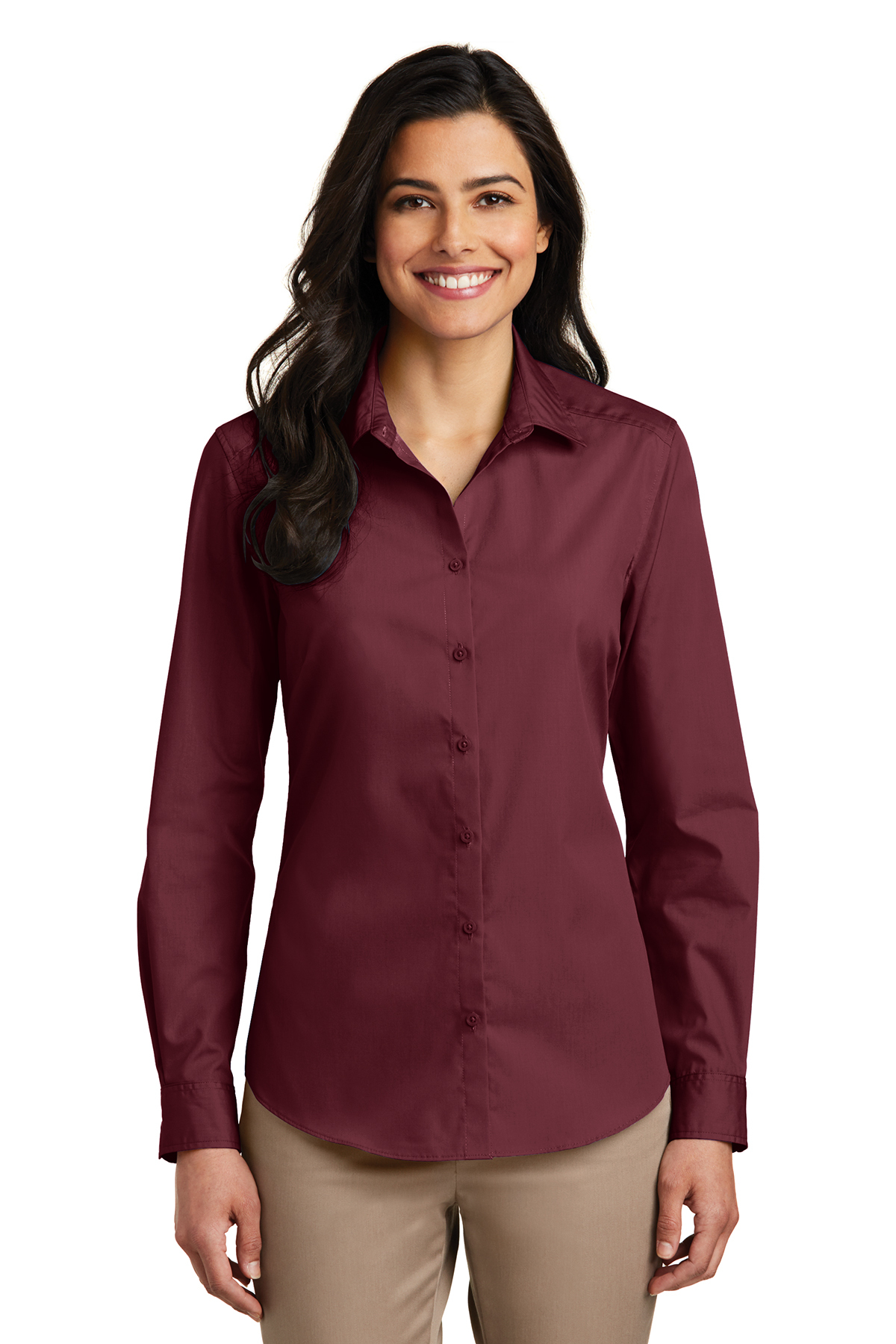 Ladies Long Sleeve Carefree Poplin Shirt