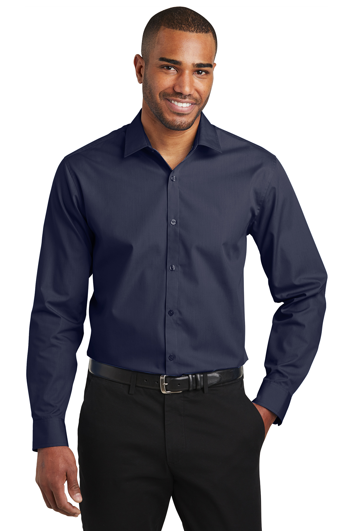 Slim Fit Long Sleeve Carefree Poplin Shirt