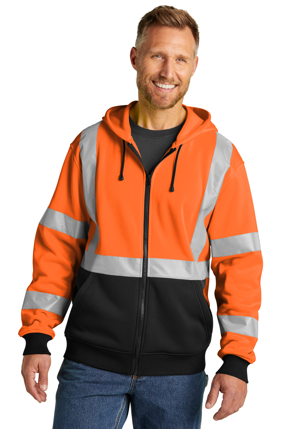 CornerStone ANSI 107 Class 3 Heavy-Duty Fleece Full-Zip Hoodie